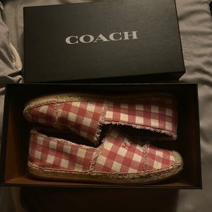 Coach shoes pink gingham print